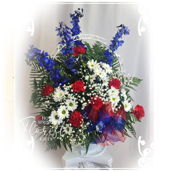 Red White and Blue Basket Spray