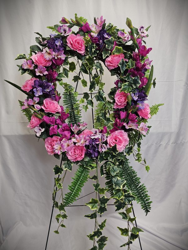 Pink and Purple Silk Grapevine Wreath
