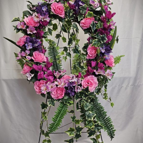 Pink and Purple Silk Grapevine Wreath
