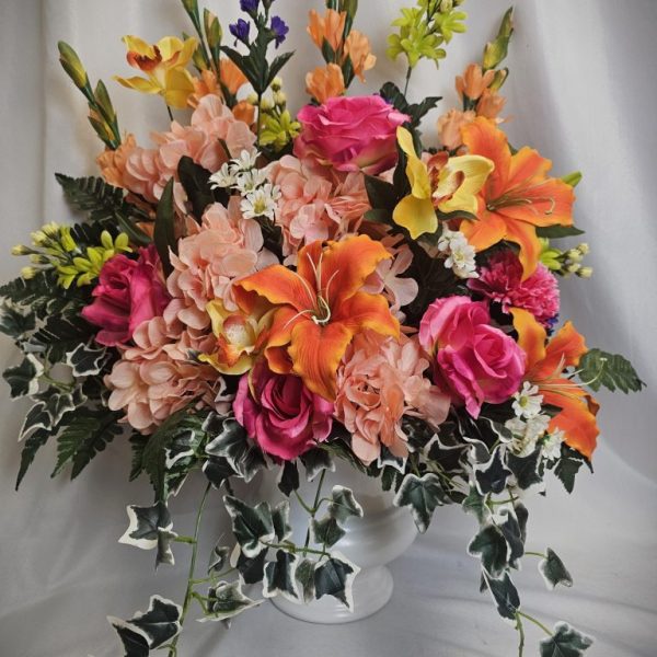 Mixed Color Silk Funeral Flowers
